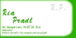 ria pradl business card